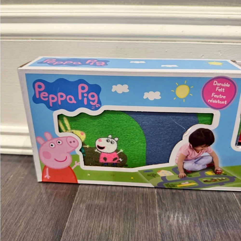 NWT Peppa Pig Megamat Car Playset - Blue and Green Girls Boys Kids Toddler
